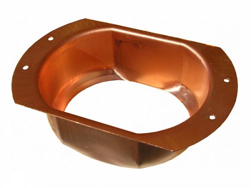 K Style Oval Outlet - Wide Flange - copper