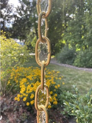 Large Link Traditional Rain Chain - Brass