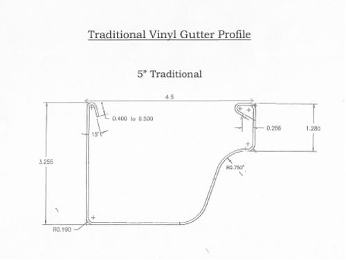 Traditional Vinyl Gutter Profile - Rain Gutter, Rain Gutter Supplies 