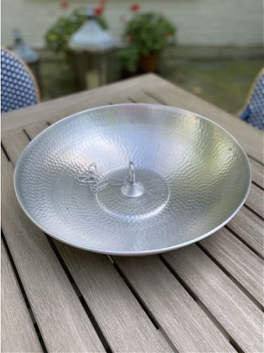 Hand Hammered Aluminum Dish with Hook