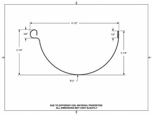 6 Inch Gutter Profile - Half Round Gutters - Aluminum Gutters - Rain Gutter Supplies