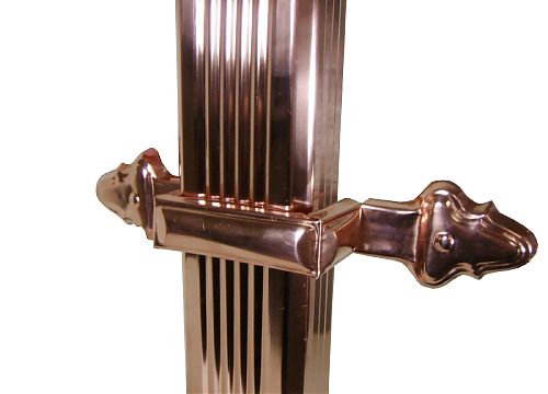 Copper Downspout Strap with Downspout