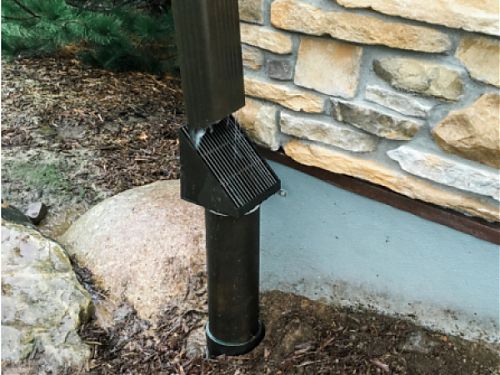 3x4x4 Downspout Grate attached