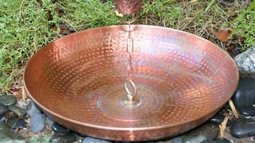 Hand Hammered Copper Dish with Hook | Copper Rain Chain