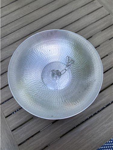 Hand Hammered Aluminum Dish with Hook