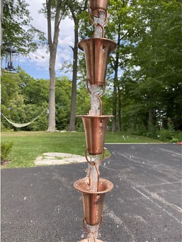 Flared Cups Rain Chain | Copper Rain Chain
