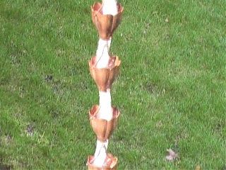 Fluted Cups Rain Chain | Copper Rain Chain