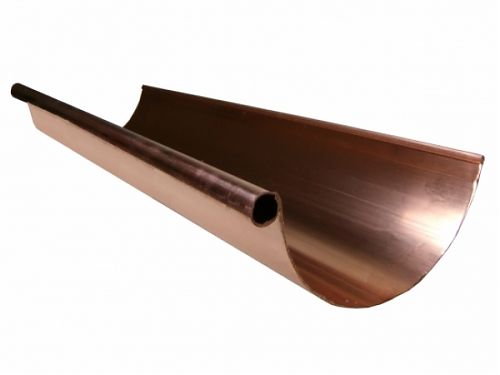 Half Round Single Bead Copper Rain Gutters, Half Round Gutters - Rain Gutter Supplies