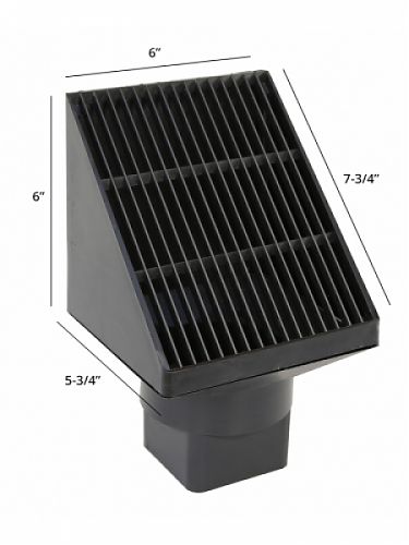 3x4x4 Downspout Grate with Dimensions