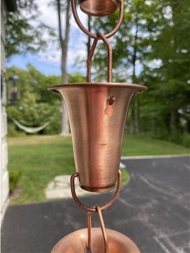 Flared Cups Rain Chain | Copper Rain Chain