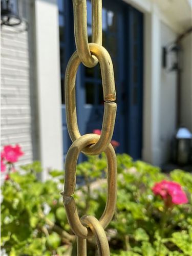 Large Link Traditional Rain Chain - Brass