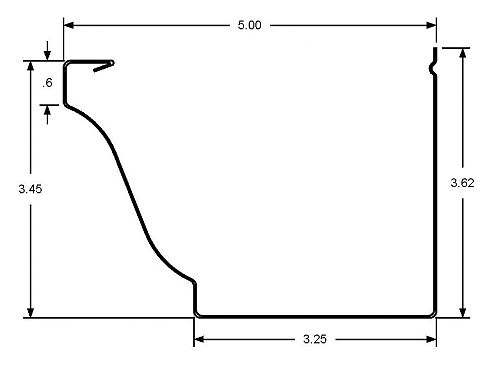 5 Inch Gutter Profile - Aluminum Gutters - Rain Gutter Supplies