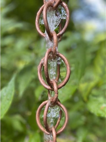 Double Loops Rain Chain | Copper Rain Chain