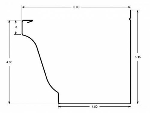 6 Inch Rain Gutter Profile - Rain Gutter Supplies