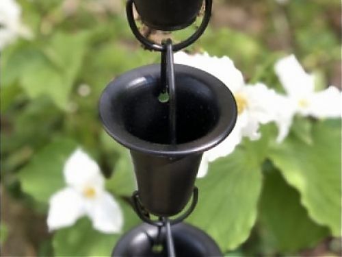 Black Aluminum Flared Cups Rain Chain