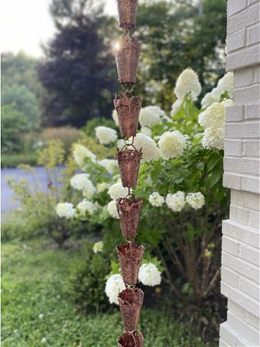 Hummingbird Cups Rain Chain | Copper Rain Chain