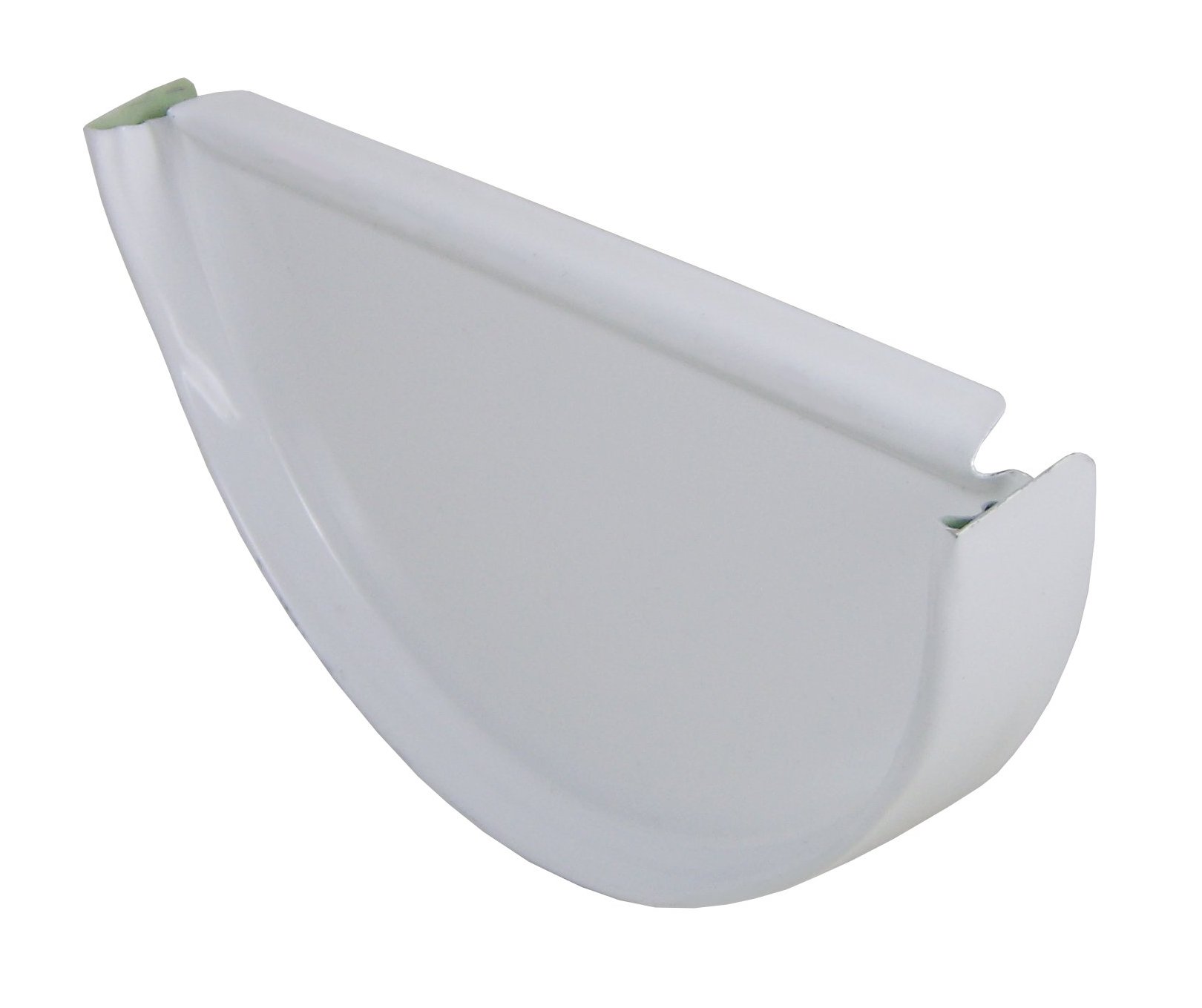 The half round gutter fitting that closes off the end of the half round gutter is called an end cap.