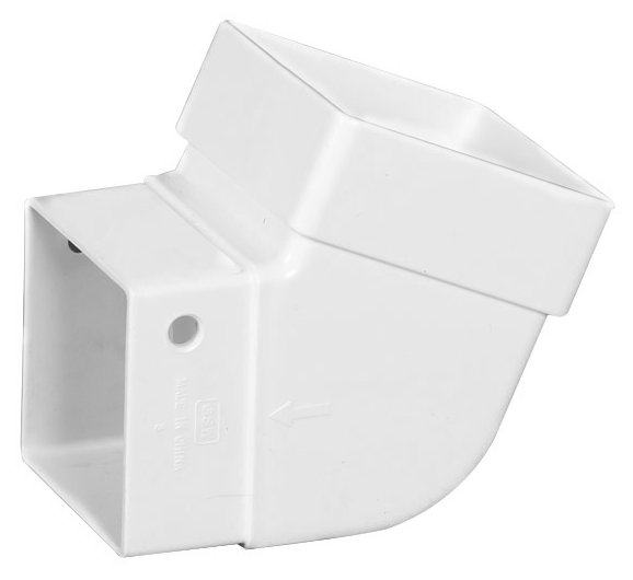 The Contemporary Vinyl Square Elbows are used when the downspout