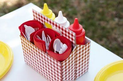 drink carrier as condiment kit