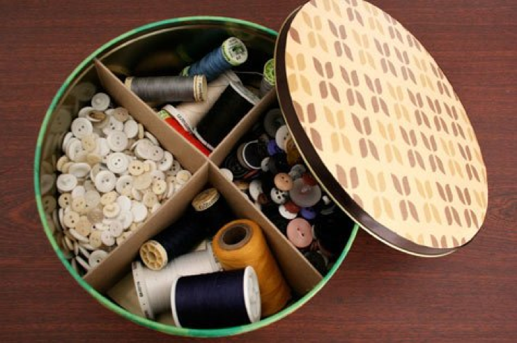 Cookie Tins Into Storage Bins